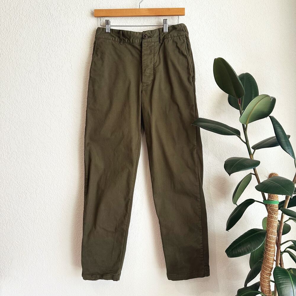 Alex Mill Womens Boyish Chino Trouser Pants Size 4 Olive Army Green Straight Leg